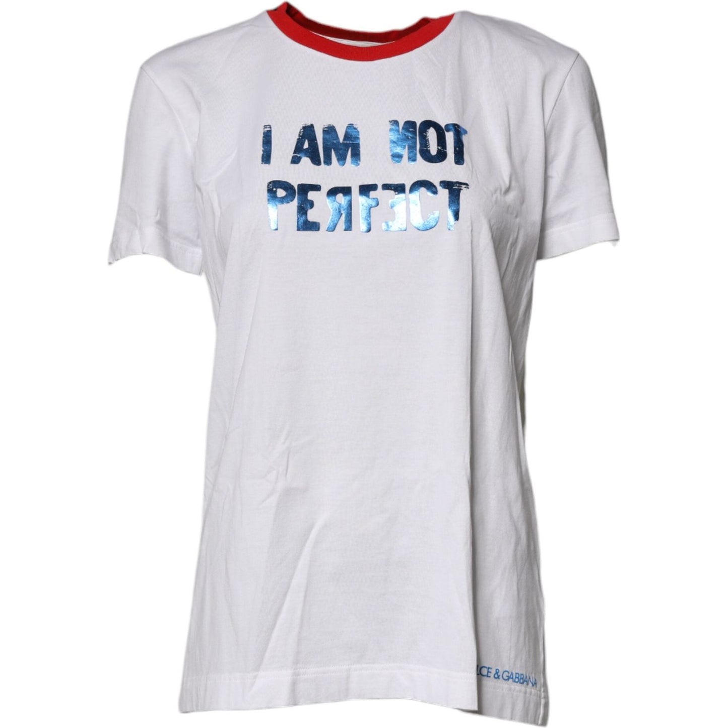 Dolce & Gabbana White Graphic Print Cotton Crew Neck T-shirt