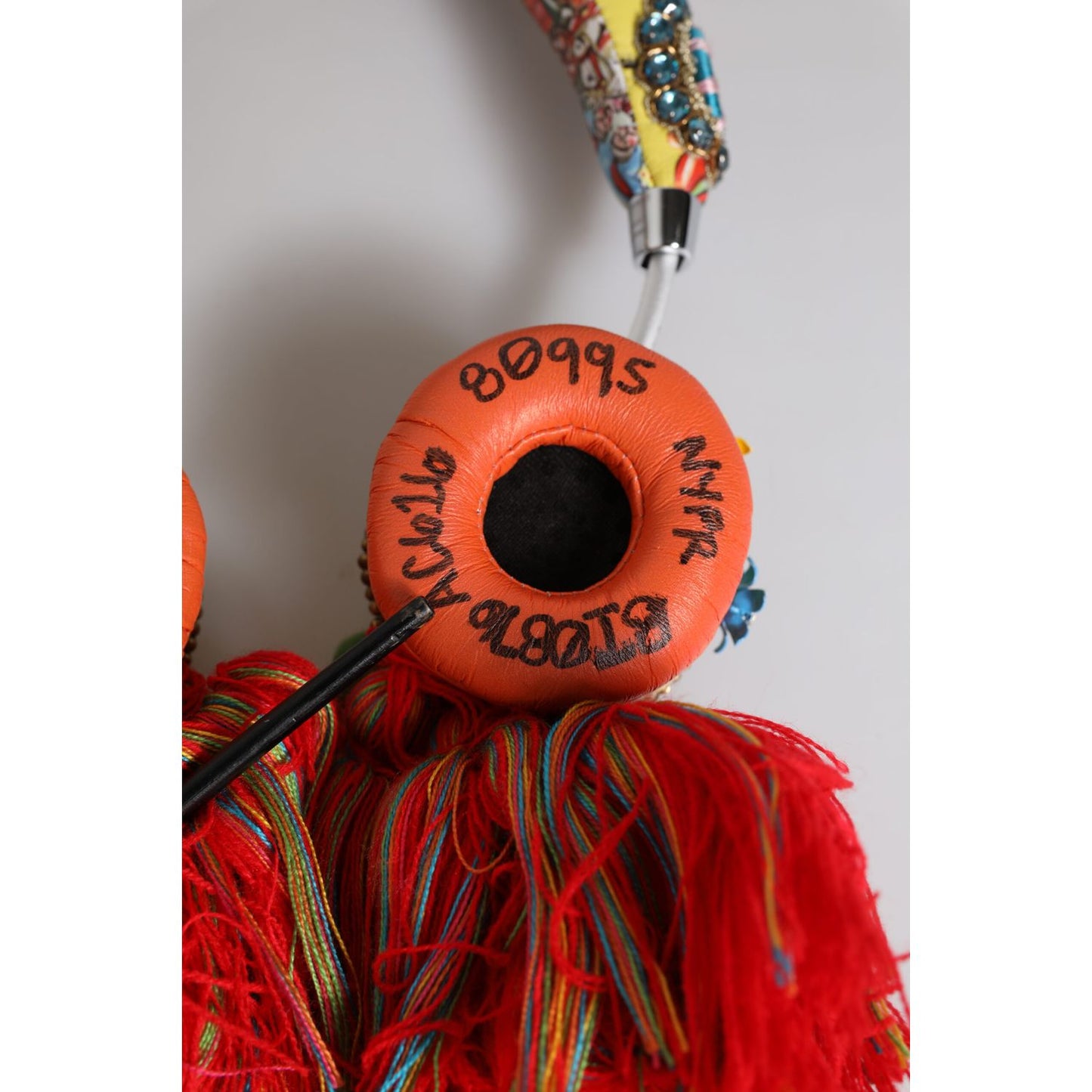 Dolce & Gabbana Multicolor Whimsical Tasseled Crystal Headset Headphones