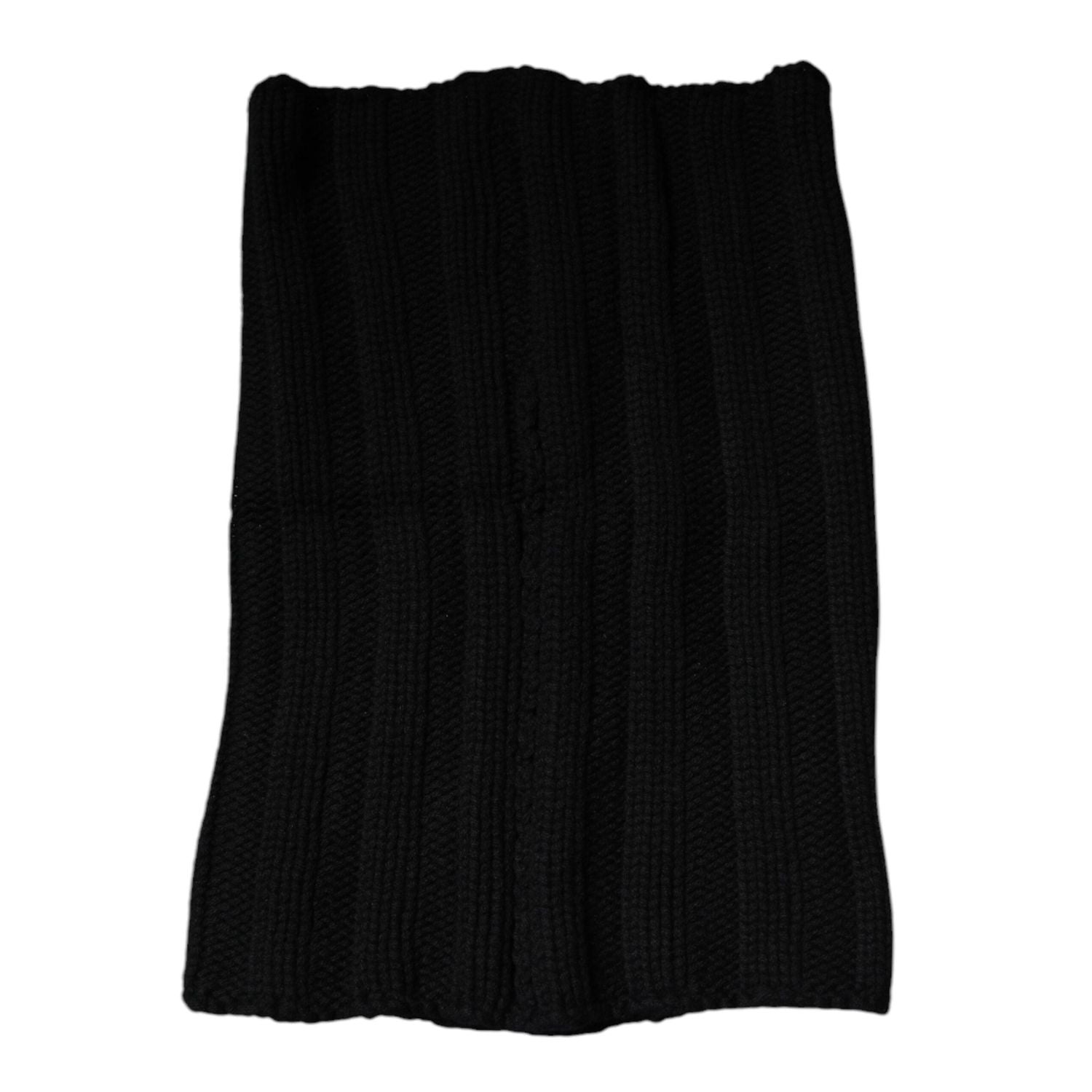 Dolce & Gabbana Black Cashmere Knitted Neck Warmer Foulard Scarf