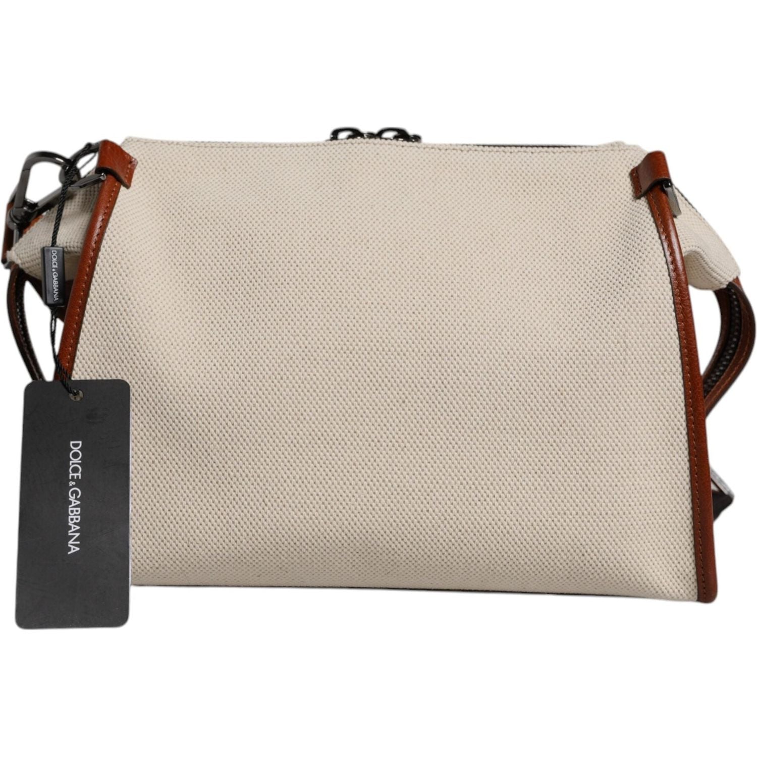 Front view with bag zipped and handles upright.