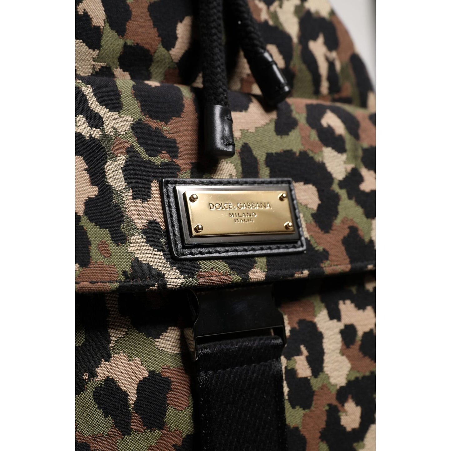 Dolce & Gabbana Multicolor Leopard Cotton Shoulder Bucket Bag