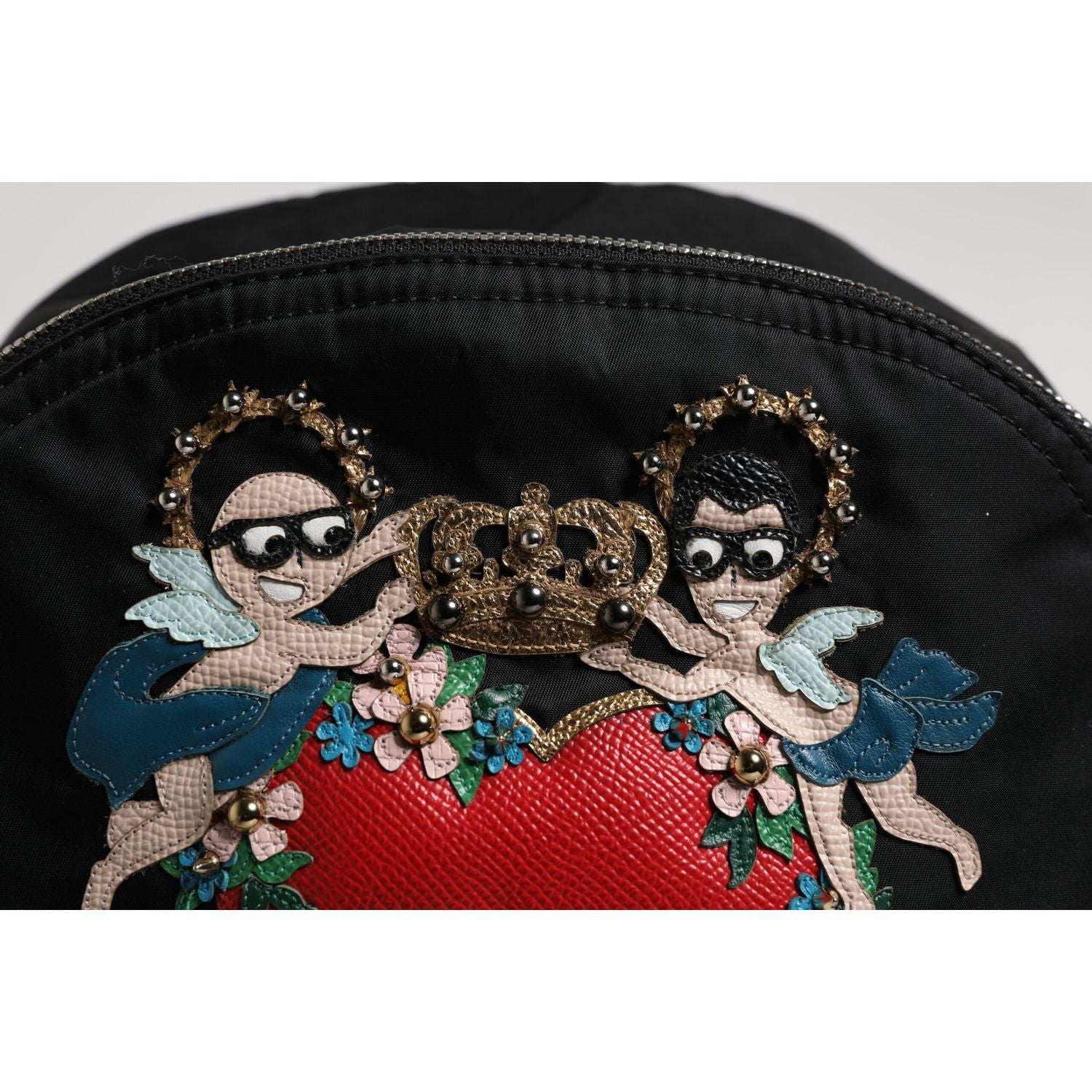 Dolce & Gabbana Black Nylon #DGFAMILY Embellished Backpack VULCANO Bag