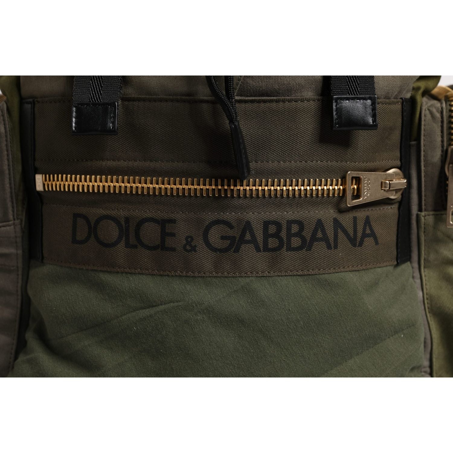 Dolce & Gabbana Military Green Patchwork Travel Backpack Bag