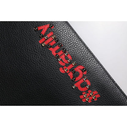 Dolce & Gabbana Black #DGFamily Embellished Leather Clutch Bag