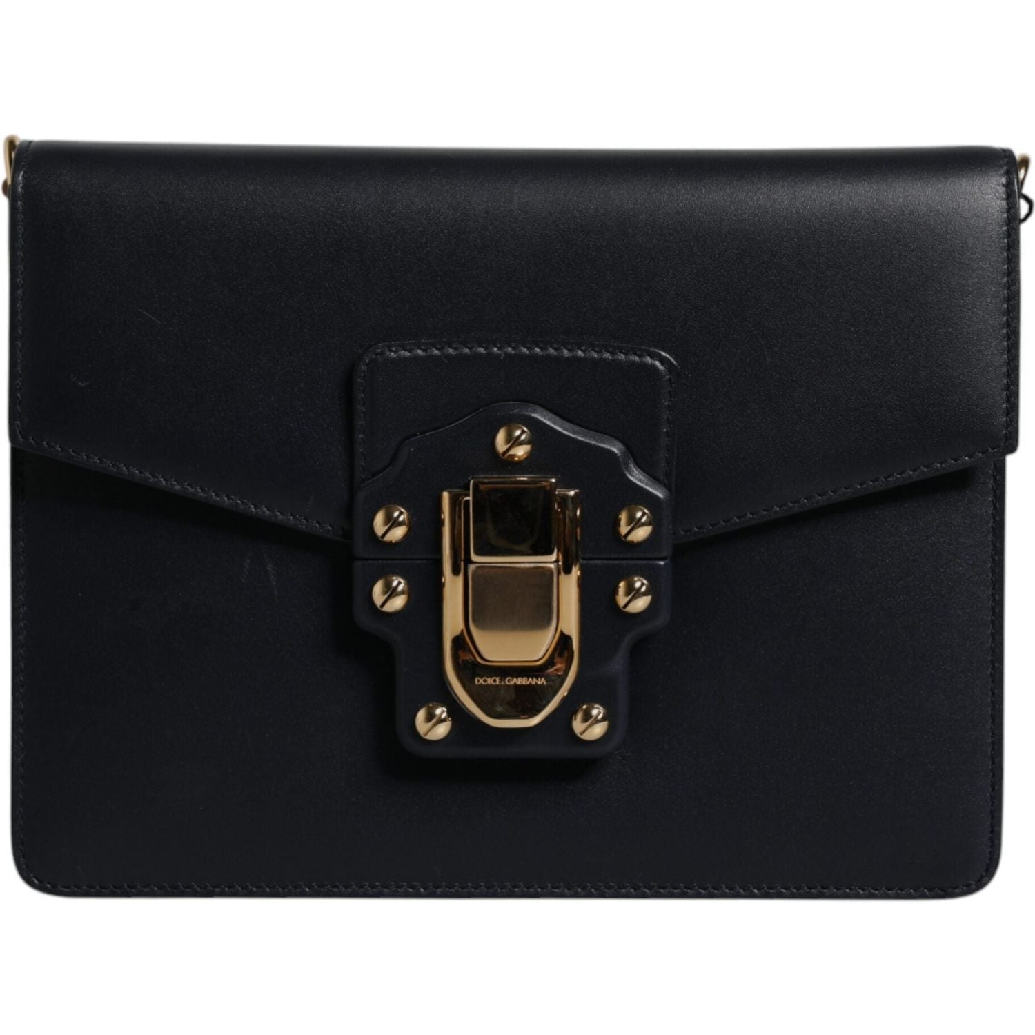 Dolce & Gabbana Black Calfskin Leather Shoulder Strap Bag