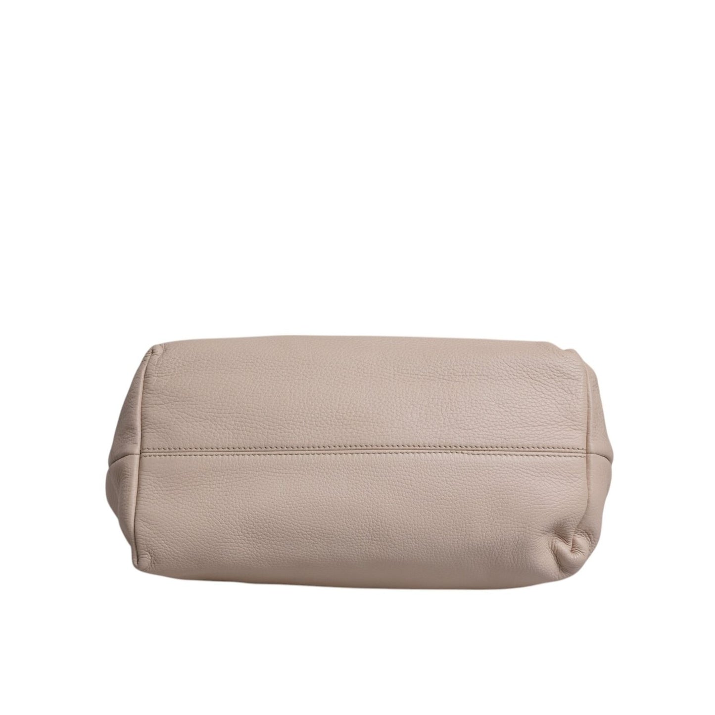 Dolce & Gabbana Light Pink Deer Leather Logo Plaque Tote Top Handle Bag