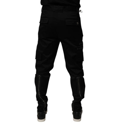 Dolce & Gabbana Black Cotton Cargo Tapered Pants
