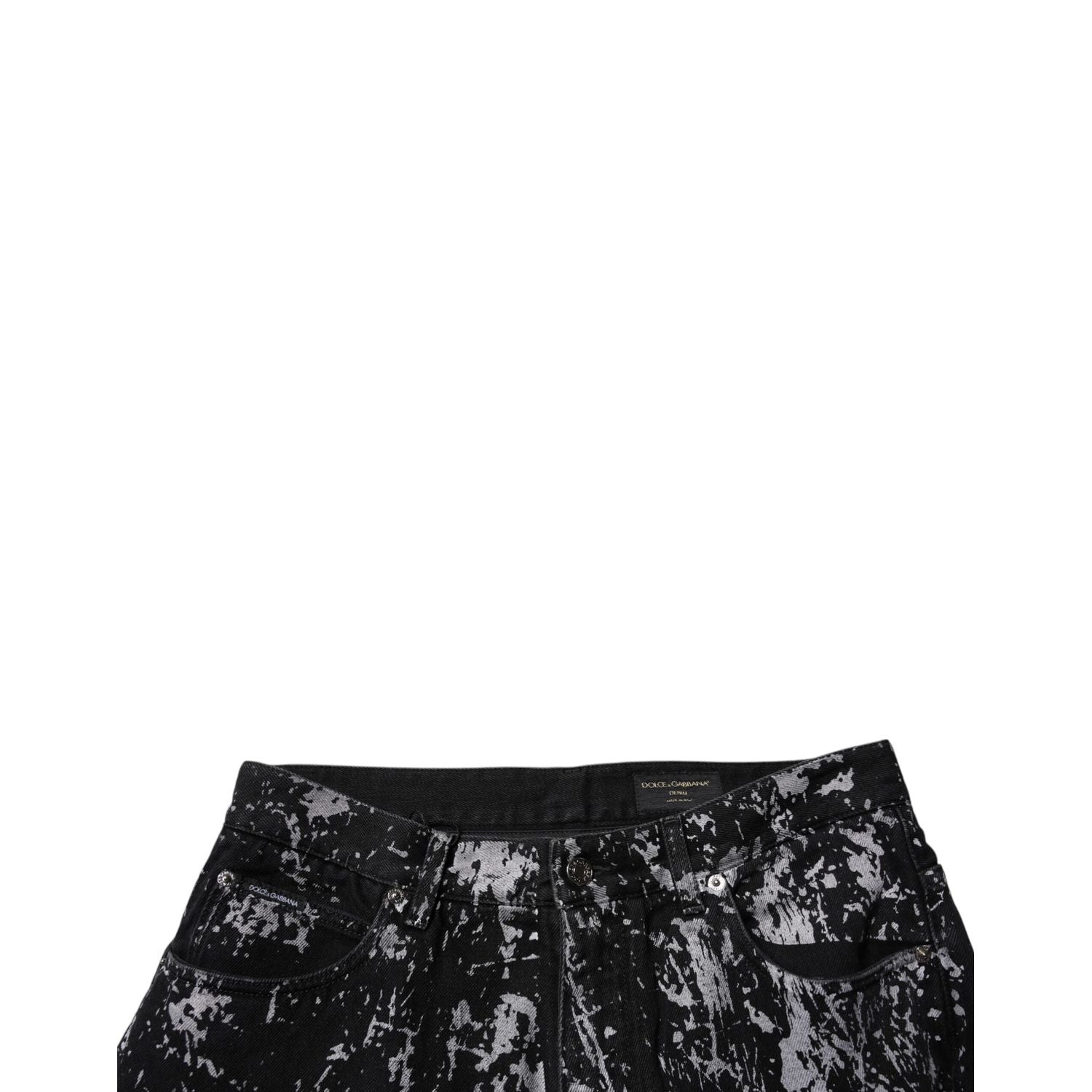 Dolce & Gabbana Black Tie Dye Cotton Straight Men Denim Jeans