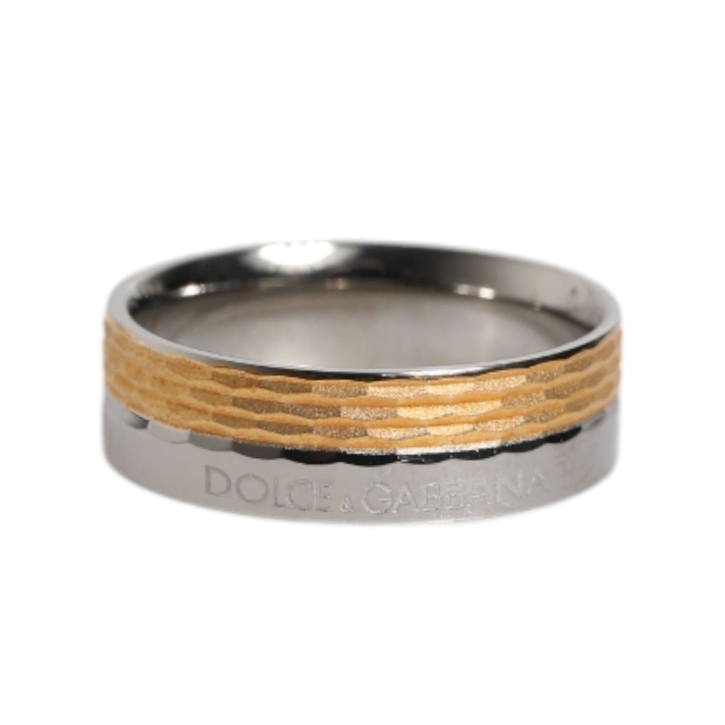 Dolce & Gabbana Gold Silver Tone Real Brass DG Logo Ring
