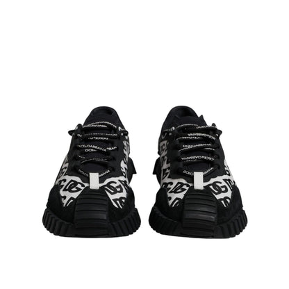Dolce & Gabbana Black Logo Lace Up Low Top NS1 Sneakers Shoes