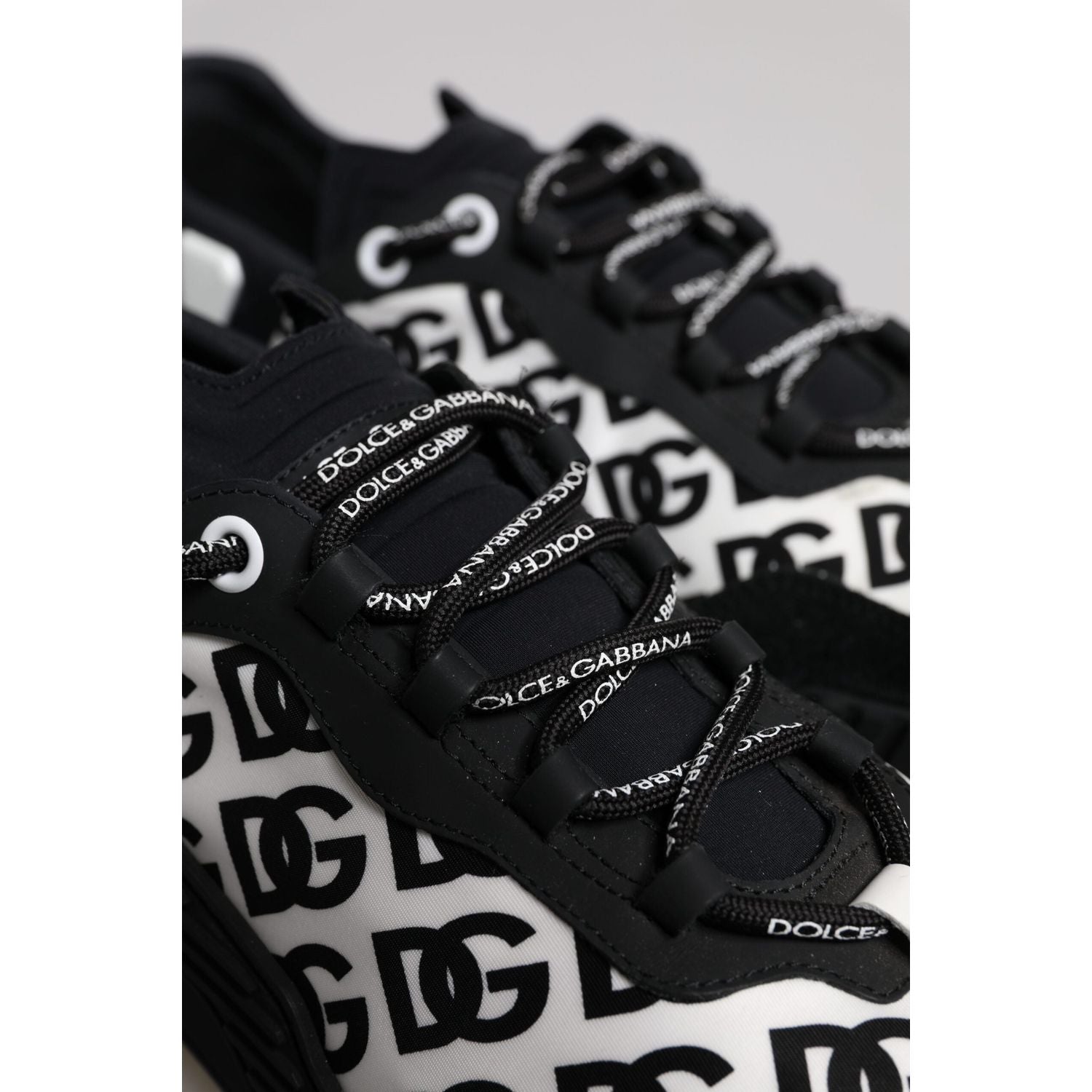 Dolce & Gabbana Black Logo Lace Up Low Top NS1 Sneakers Shoes