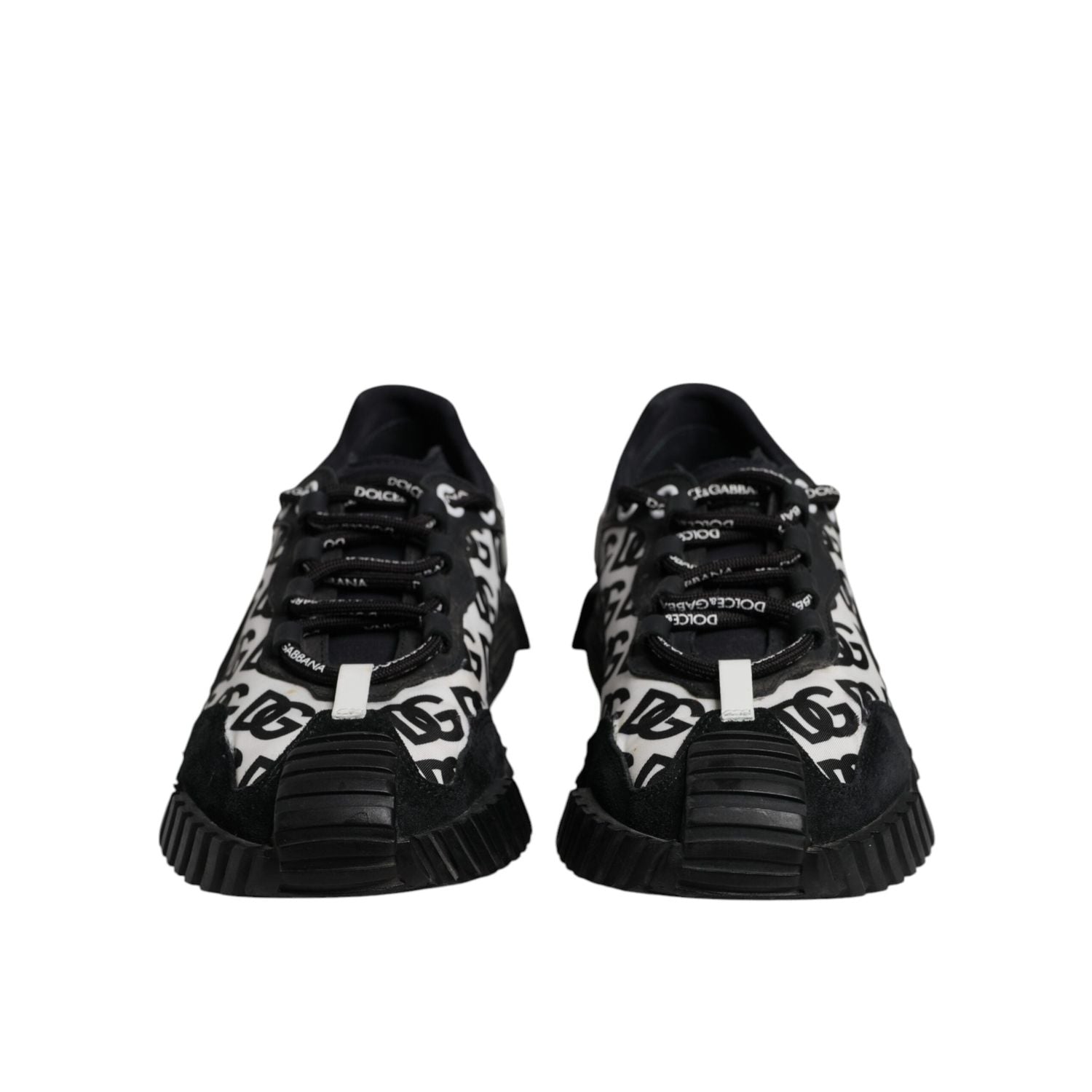 Dolce & Gabbana Black Logo Lace Up Low Top NS1 Sneakers Shoes