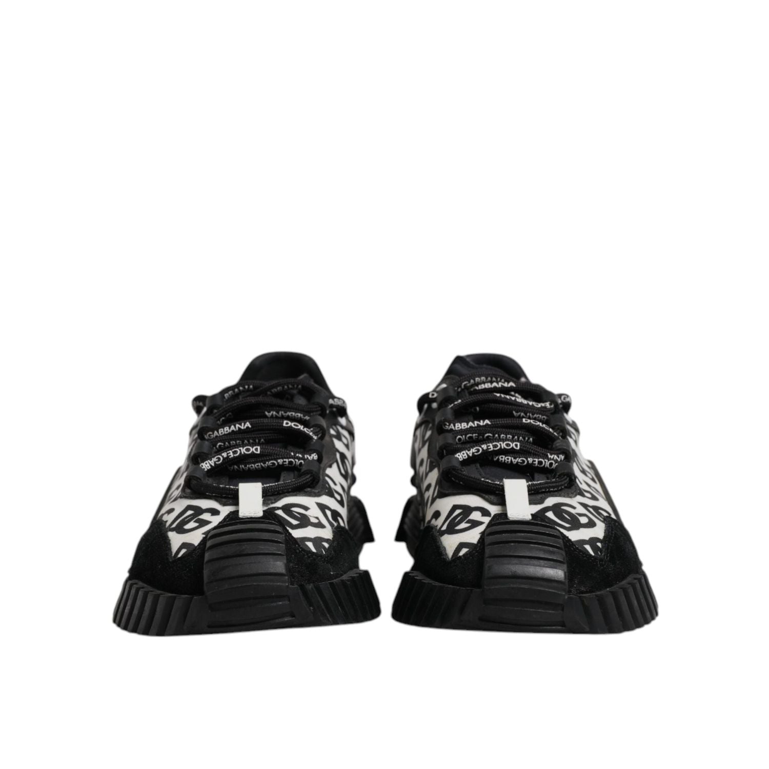 Dolce & Gabbana Black Logo Lace Up Low Top NS1 Sneakers Shoes