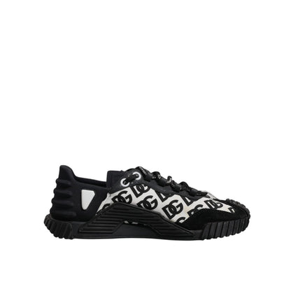 Dolce & Gabbana Black Logo Lace Up Low Top NS1 Sneakers Shoes
