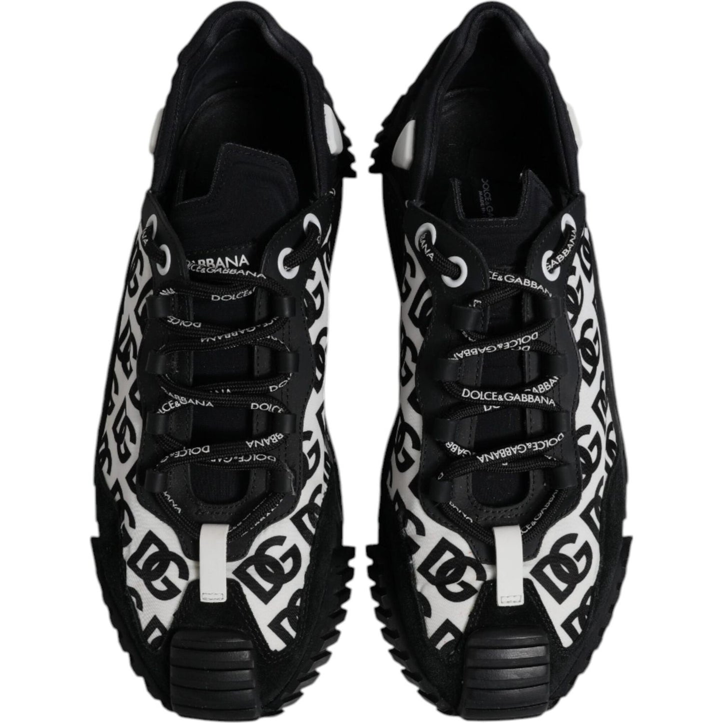 Dolce & Gabbana Black Logo Lace Up Low Top NS1 Sneakers Shoes