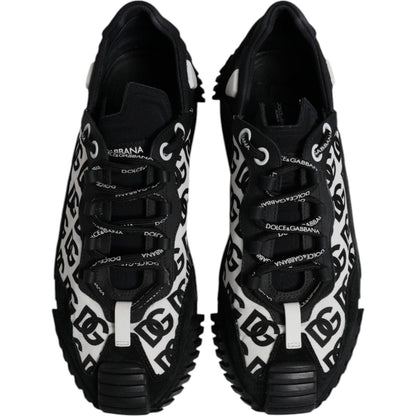 Dolce & Gabbana Black Logo Lace Up Low Top NS1 Sneakers Shoes