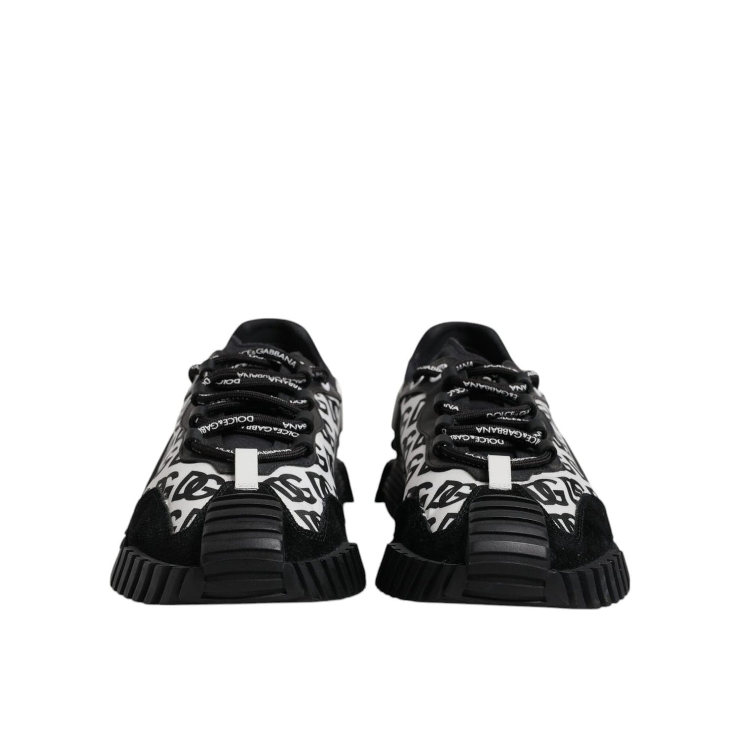 Dolce & Gabbana Black Logo Lace Up Low Top NS1 Sneakers Shoes