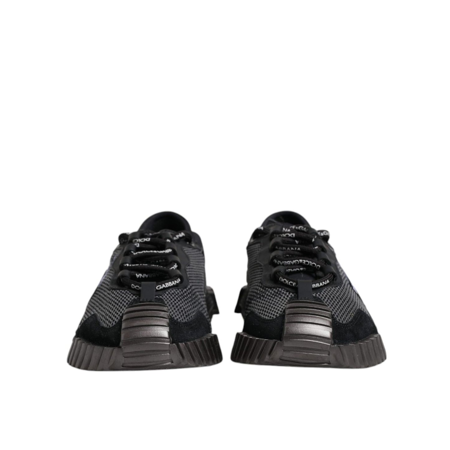 Dolce & Gabbana Black Silver Logo Low Top Men Sneakers Shoes