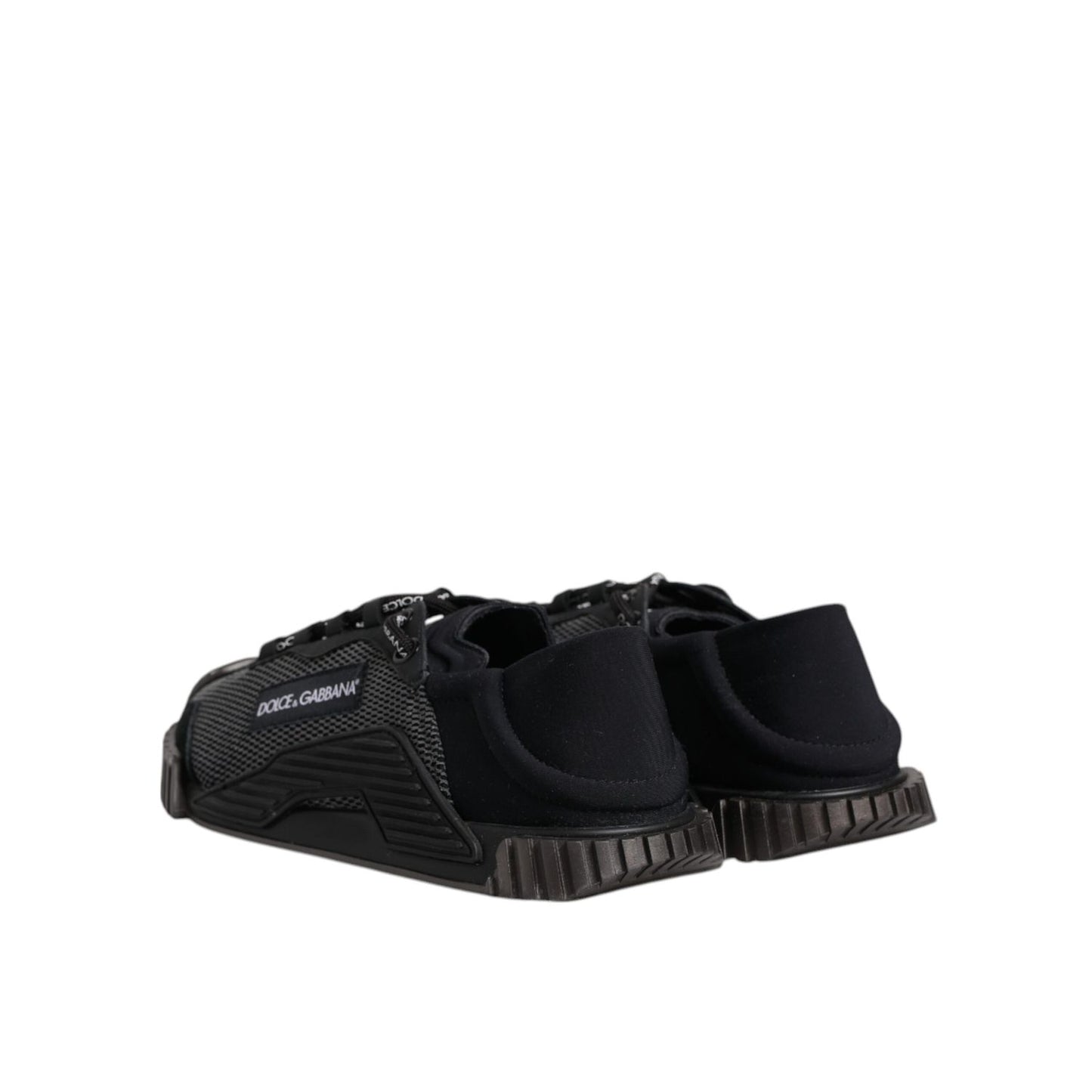 Dolce & Gabbana Black Silver Logo Low Top Men Sneakers Shoes