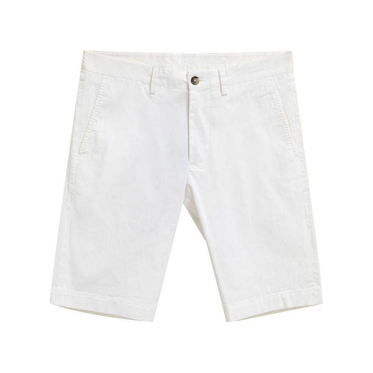 Dolce & Gabbana white cotton Bermuda shorts with button closure, welt and back pockets, stretch fabric; SKU: 25FEB63.