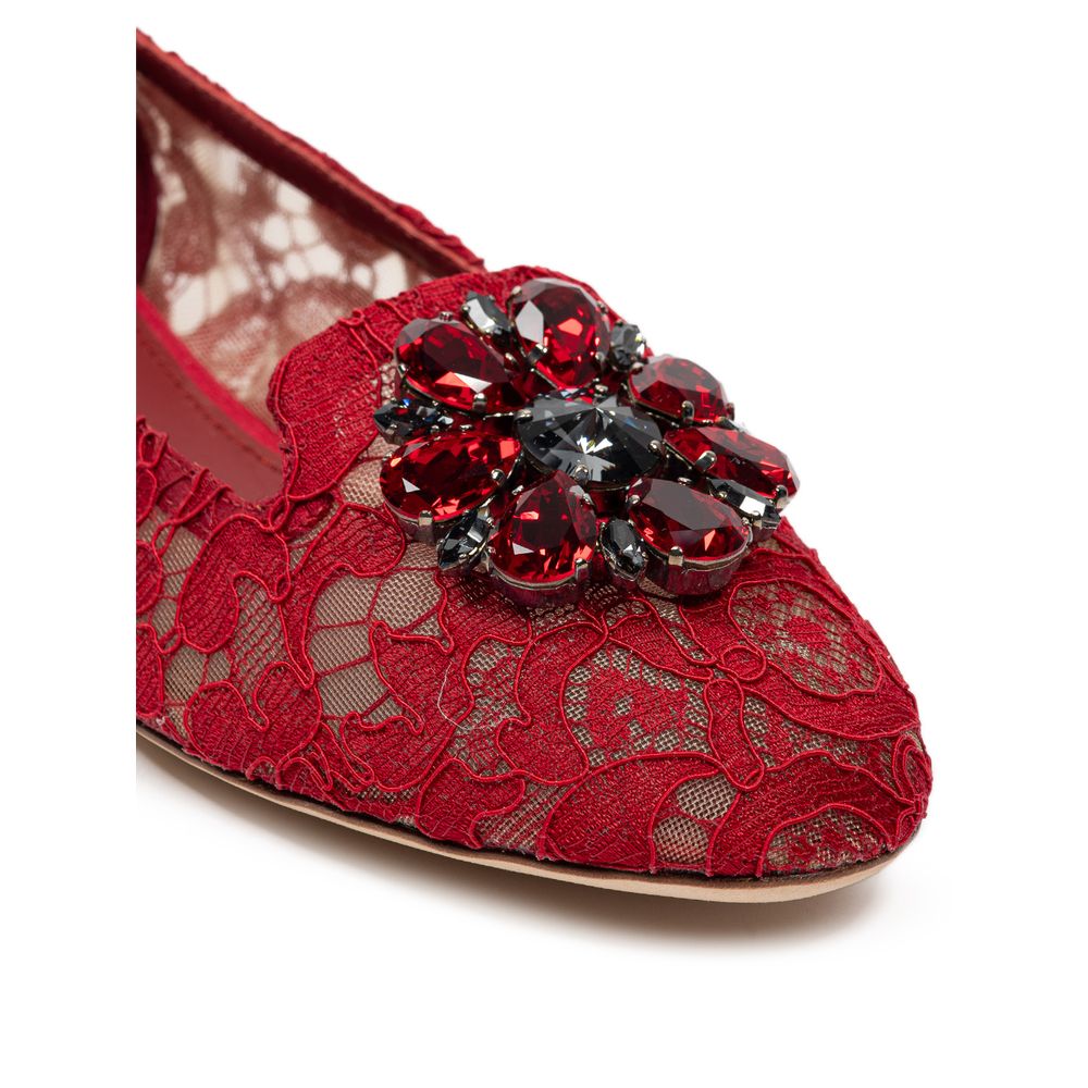 Dolce & Gabbana Red Viscose Ballet Flats