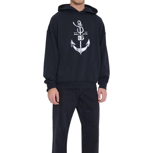 Dolce & Gabbana Blue Cotton Sweater Dolce & Gabbana Dark Slate Gray