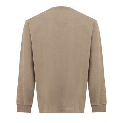 Back view of Dsquared² Beige Cotton T-Shirt with long sleeves and over fit style