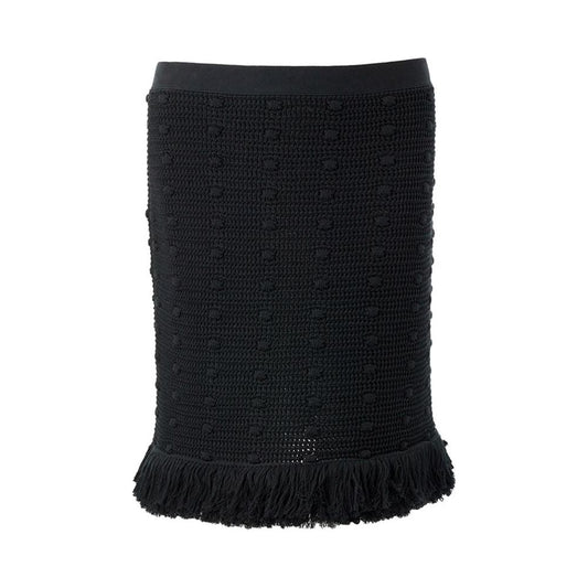 Bottega Veneta Elegant Black Cotton Skirt Bottega Veneta Black