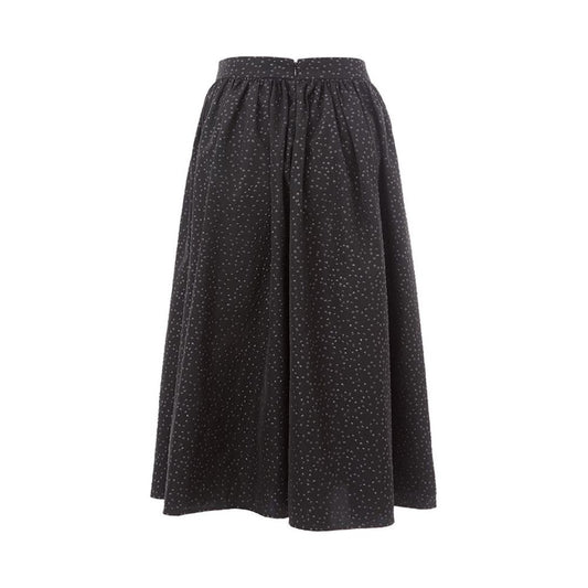 Lardini Elegant Black Polyethylene Midi Skirt Lardini Dark Slate Gray