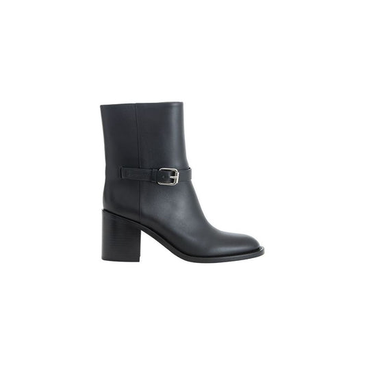 Burberry Black Leather Boot Burberry Dark Slate Gray