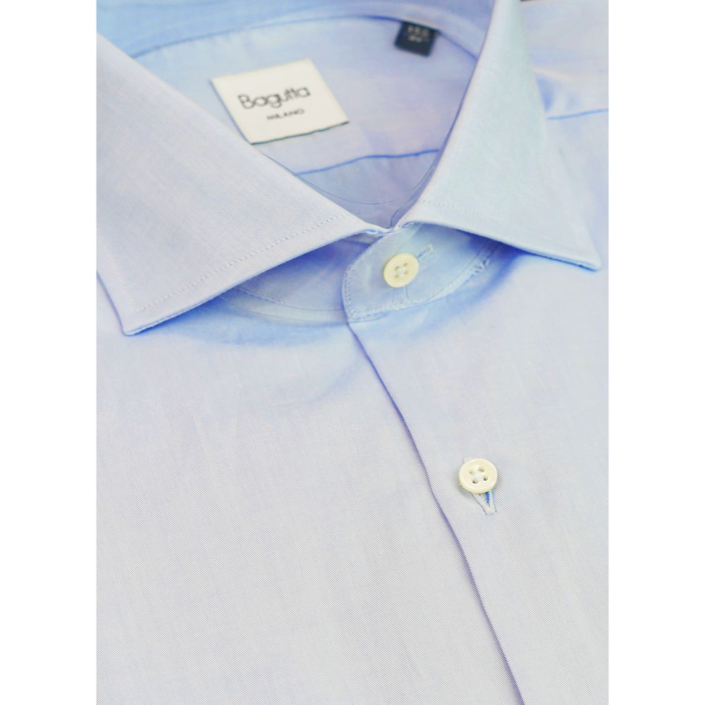Bagutta Light Blue Cotton Men Shirt