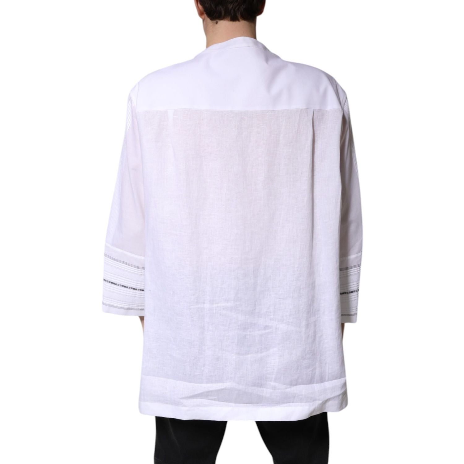 Dolce & Gabbana White Cotton Button Down Long Sleeves Shirt