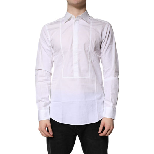 Dolce & Gabbana White Cotton Collared Dress Formal Shirt