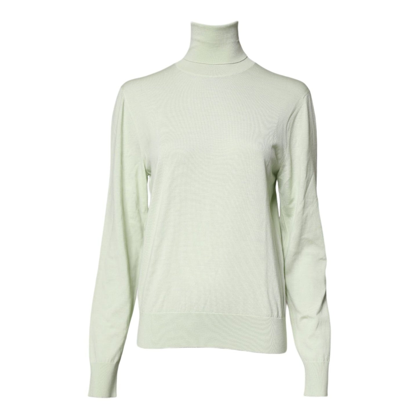 Dolce & Gabbana Light Green Wool Turtleneck Pullover Sweater