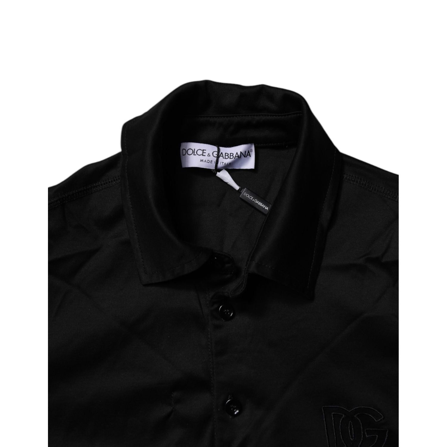 Dolce & Gabbana Black Cotton Collared Polo T-shirt