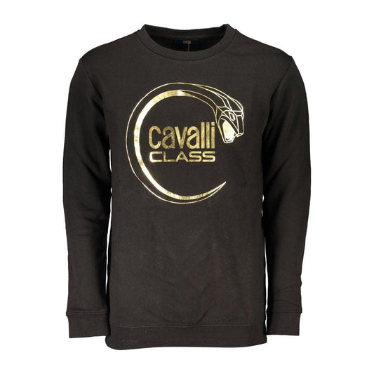 Cavalli Class Black Cotton Sweater Cavalli Class Dark Slate Gray