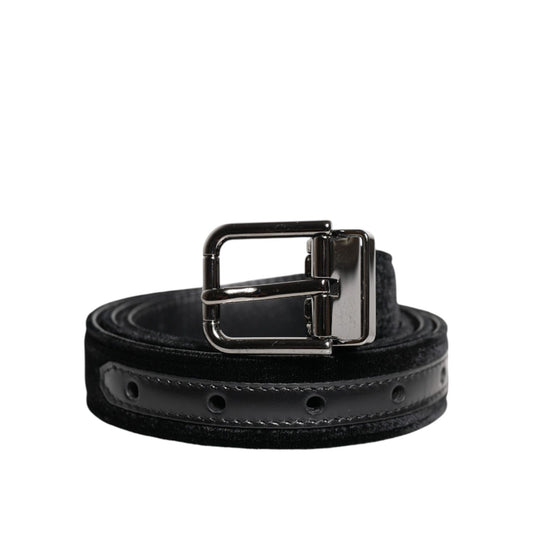 Dolce & Gabbana Black Leather Metal Buckle Classic Belt