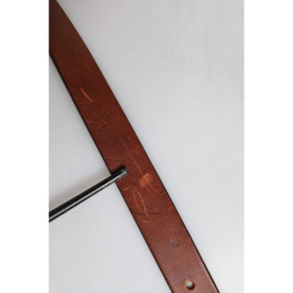 Dolce & Gabbana Brown Leather Metal Buckle Classic Belt