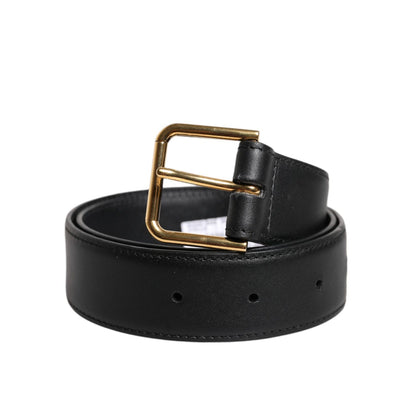 Dolce & Gabbana Black Leather Metal Buckle Classic Belt