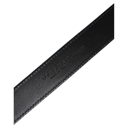 Dolce & Gabbana Blue Beige Leather Weaved Metal Buckle Belt