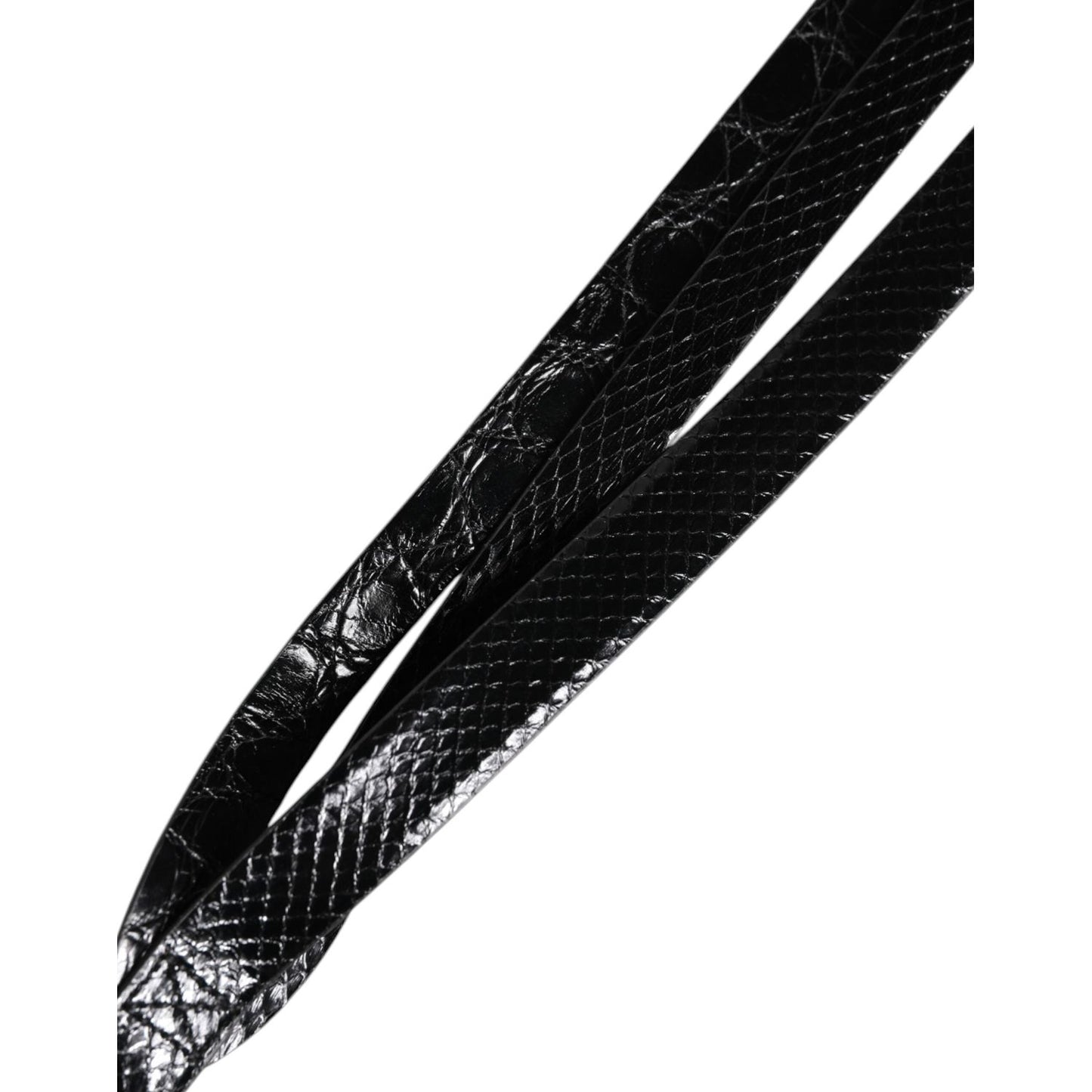 Dolce & Gabbana Black Leather Classic Metal Logo Buckle Belt