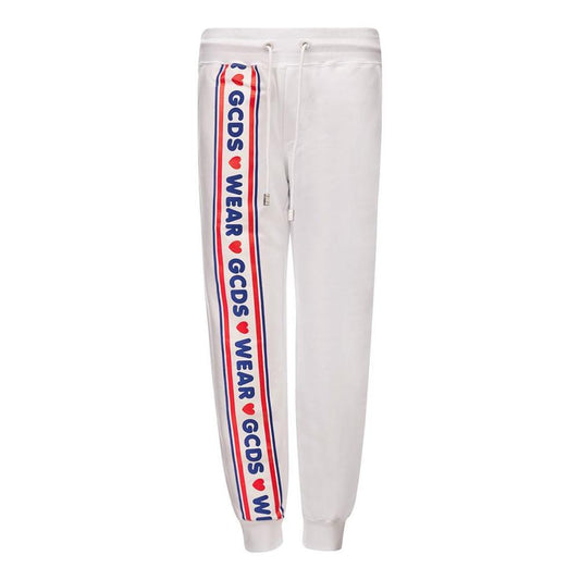 GCDS White Cotton Joggers Workout Pant