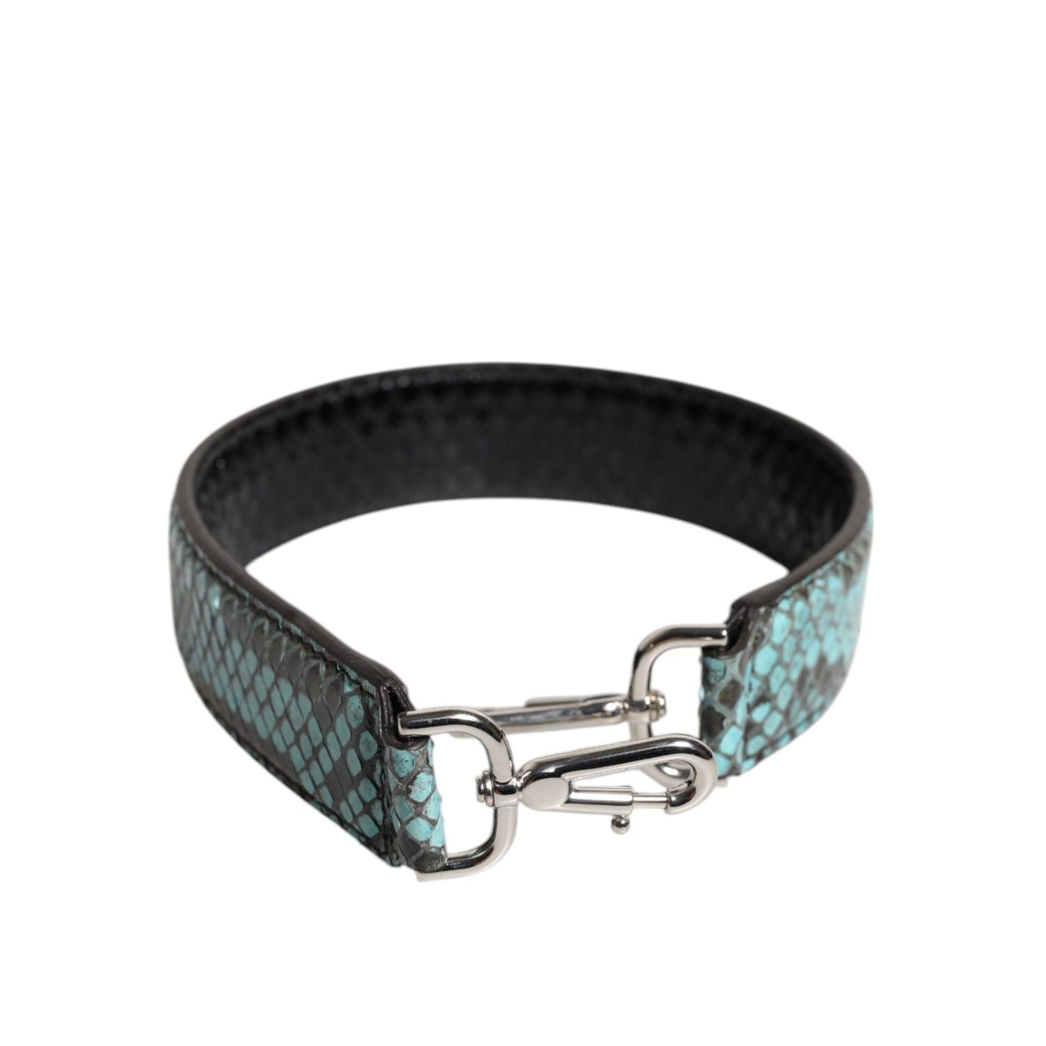 Dolce & Gabbana Black Blue Exotic Leather Bag Shoulder Strap