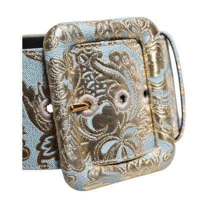 Dolce & Gabbana Multicolor Floral Jacquard Wide Waist Belt