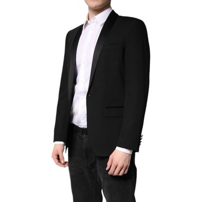 Dolce & Gabbana Black Single Breasted Men Coat MARTINI Blazer