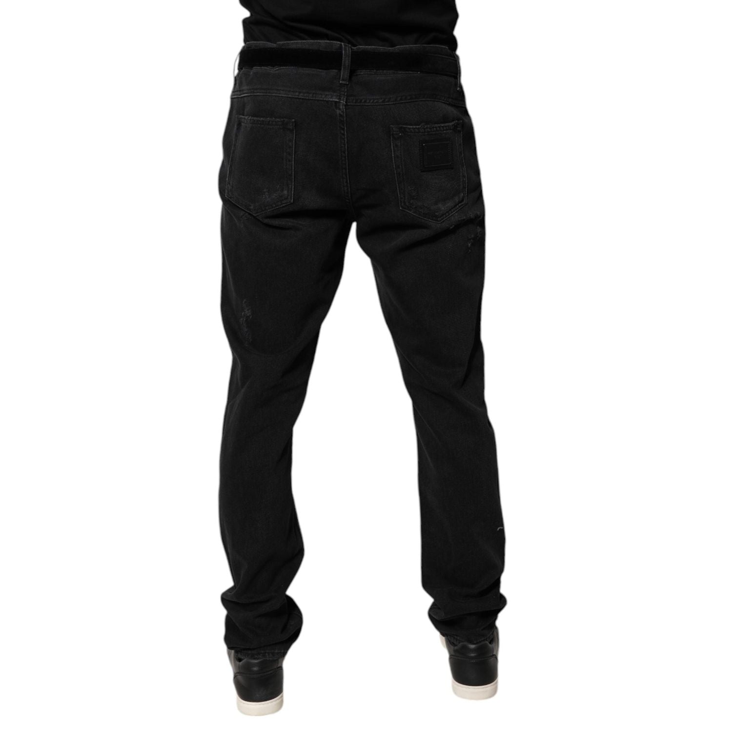 Dolce & Gabbana Black Cotton Skinny Men Denim Jeans