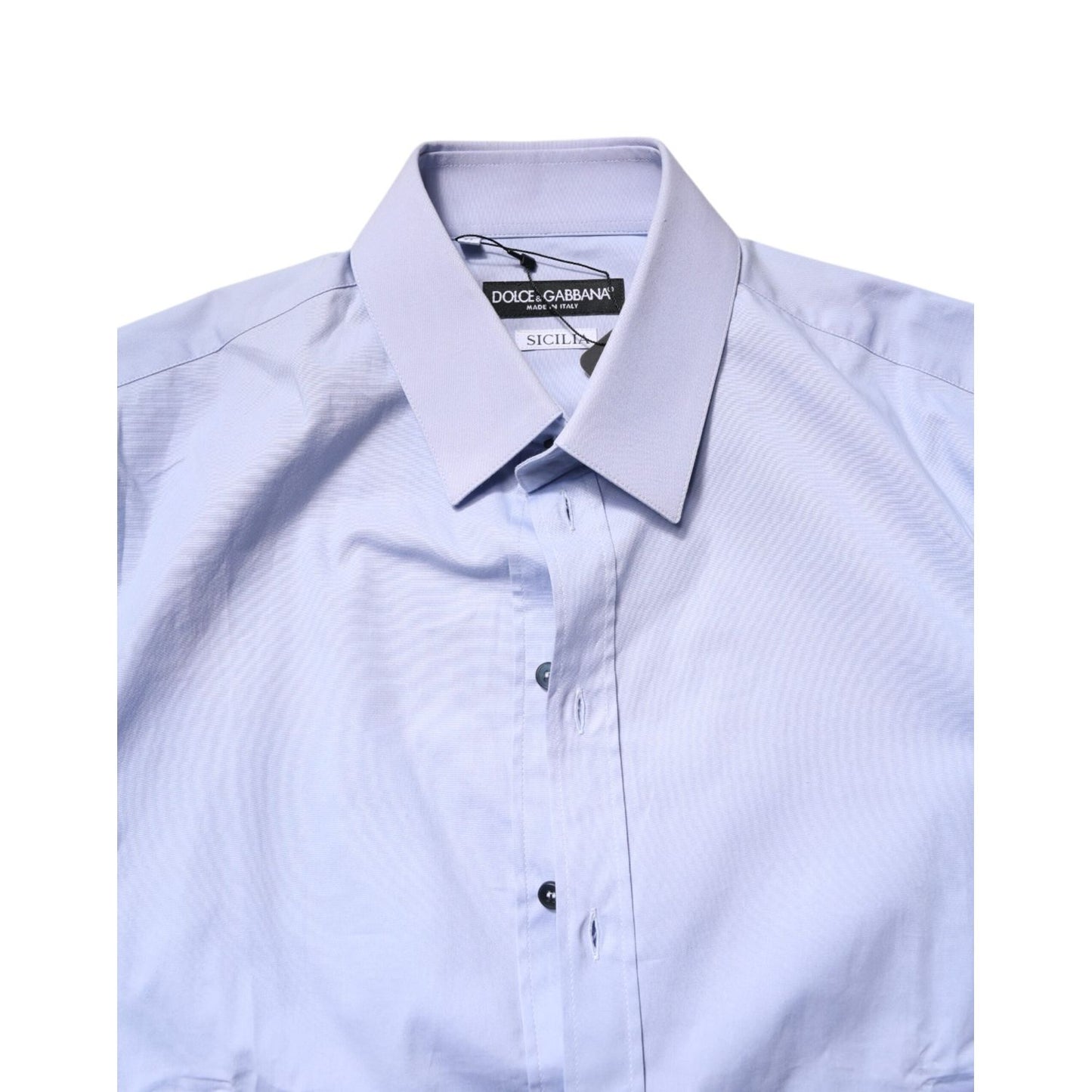 Dolce & Gabbana Light Blue Cotton SICILIA Dress Formal Shirt