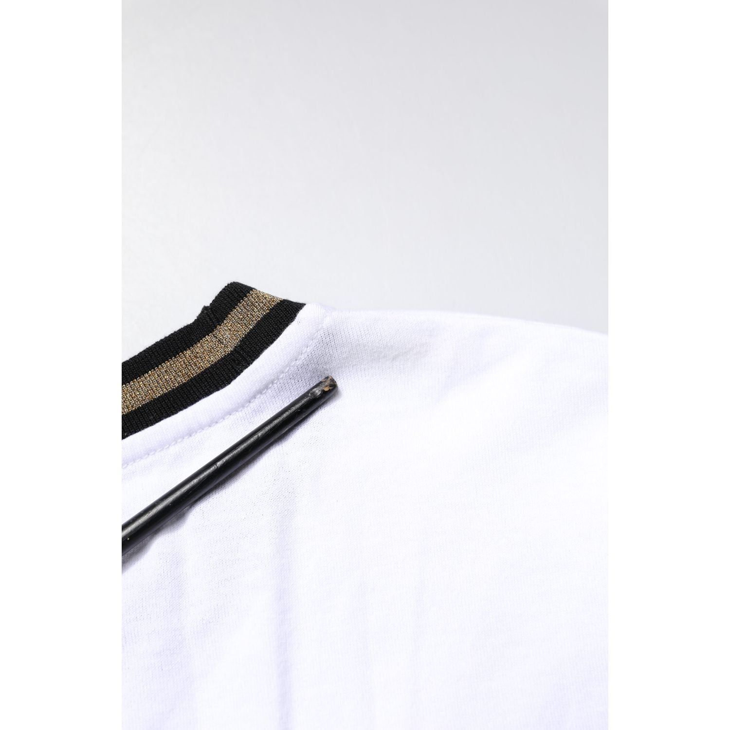 Dolce & Gabbana White Graphic Print Cotton Crew Neck T-shirt