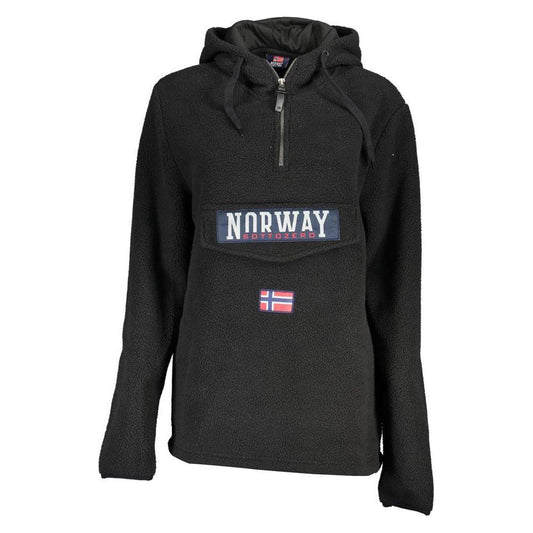 Norway 1963 Elegant Black Half Zip Hooded Sweatshirt Norway 1963 Dark Slate Gray