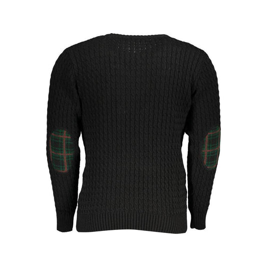 U.S. Grand Polo Twisted Crew Neck Classic Sweater U.S. Grand Polo Black